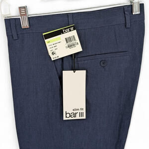 Bar III Men's Slim-Fit 100% Linen Suit Dress Pants Navy Blue 30 x 32